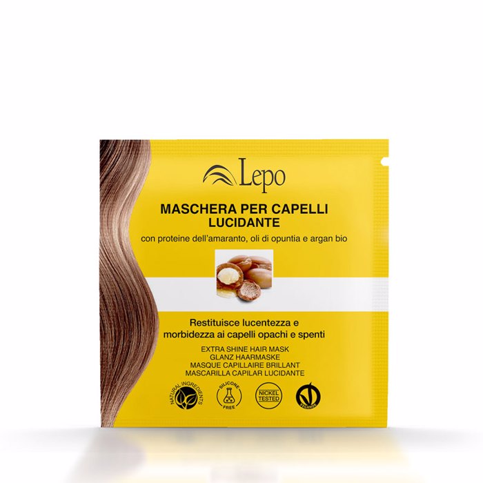 Lepo POLISHING HAIR MASK MASKA GA LAMPERA MALLIA me Proteΐni Amaranthou, Biologki Opountia kai Elaia Argan 20ml